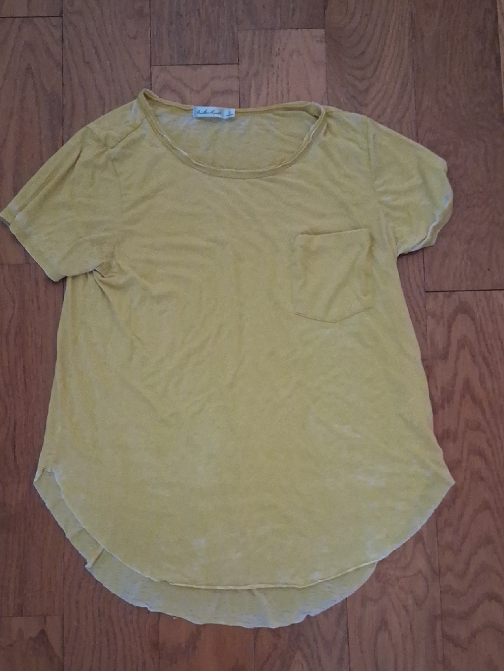 Another Love Washed Yellow Short-Sleeve Pocket Tee